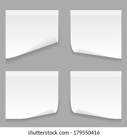 Sheet of paper on grey background. Illustration, vector