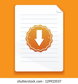 Sheet of paper on an orange background