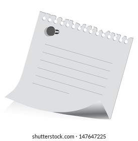 sheet of paper on on a white background with a place for your text