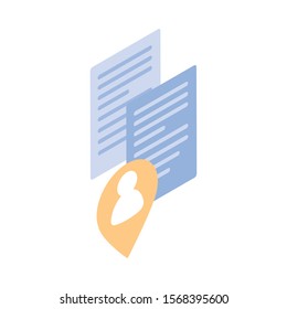 sheet of paper on white background vector illustration design
