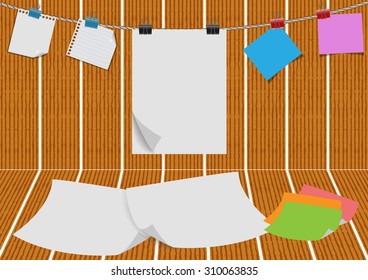Sheet of  paper on wooden  background