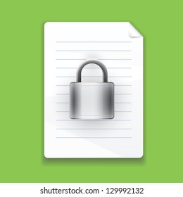 sheet of paper with padlock