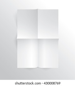 Sheet of paper page folded, realistic vector illustration