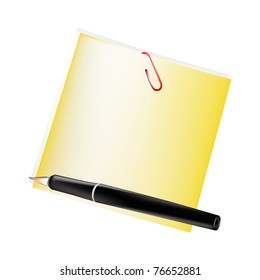 Sheet of paper and the pen
