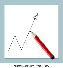 sheet of paper and pen. Flat design. vector. Infographics