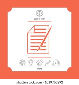 Sheet of paper and pen icon