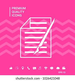 Sheet of paper and pen icon