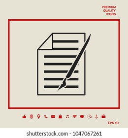Sheet of paper and pen icon