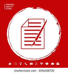 Sheet of paper and pen icon