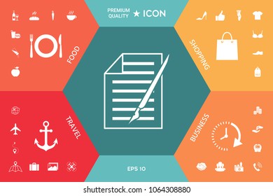 Sheet of paper and pen icon