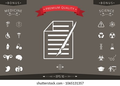 Sheet of paper and pen icon