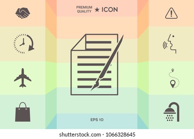 Sheet of paper and pen icon