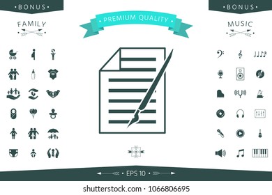 Sheet of paper and pen icon