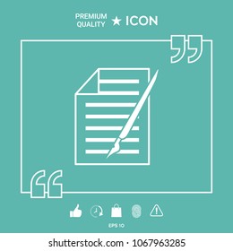 Sheet of paper and pen icon