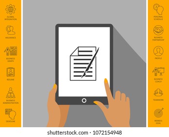 Sheet of paper and pen icon