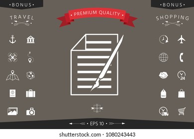 Sheet of paper and pen icon