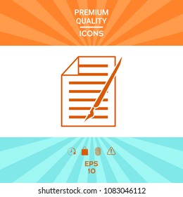 Sheet of paper and pen icon