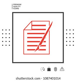 Sheet of paper and pen icon