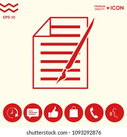 Sheet of paper and pen icon