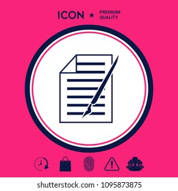 Sheet of paper and pen icon
