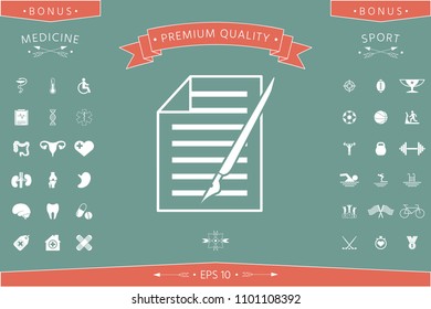 Sheet of paper and pen icon