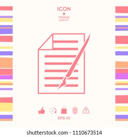 Sheet of paper and pen icon