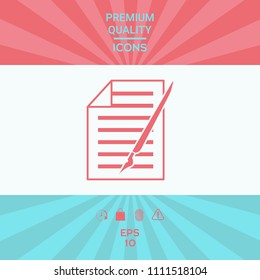 Sheet of paper and pen icon