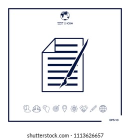 Sheet of paper and pen icon