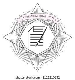 Sheet of paper and pen icon