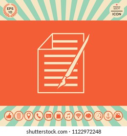 Sheet of paper and pen icon
