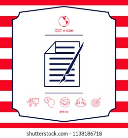Sheet of paper and pen icon