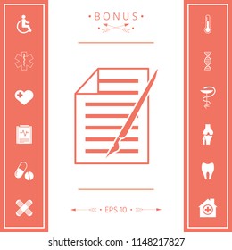 Sheet of paper and pen icon