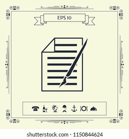 Sheet of paper and pen icon
