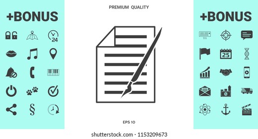 Sheet of paper and pen icon
