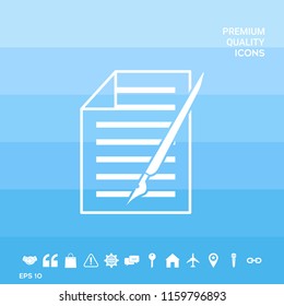 Sheet of paper and pen icon