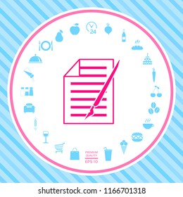 Sheet of paper and pen icon