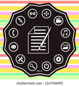 Sheet of paper and pen icon