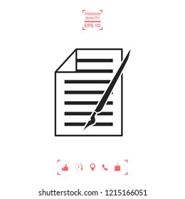 Sheet of paper and pen icon