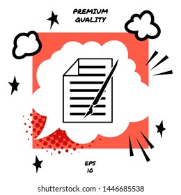 Sheet of paper and pen icon