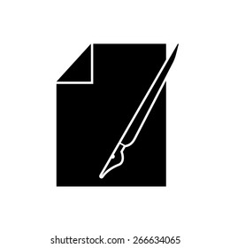 sheet of paper and pen icon