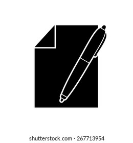 sheet of paper and pen icon