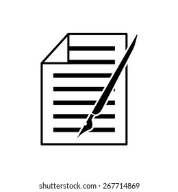 sheet of paper and pen icon