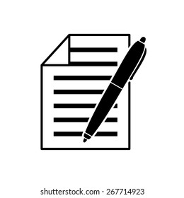 sheet of paper and pen icon