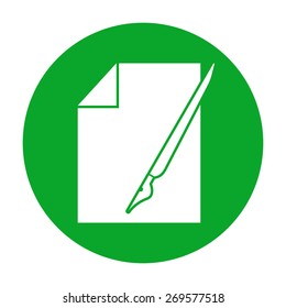 sheet of paper and pen icon