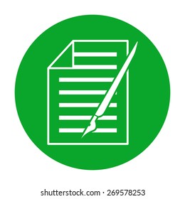 sheet of paper and pen icon