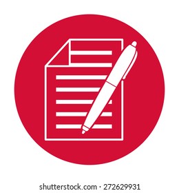 sheet of paper and pen icon