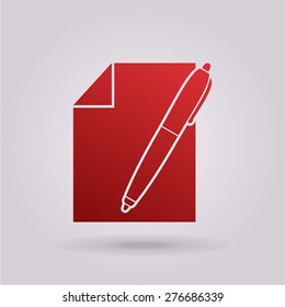 sheet of paper and pen icon