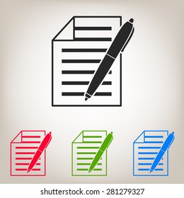 sheet of paper and pen icon