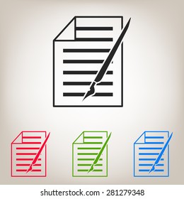sheet of paper and pen icon