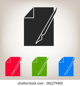 sheet of paper and pen icon